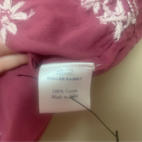 Roller Rabbit Faith Embroidered Cotton Top Size Medium Purple - Picture 7 of 12